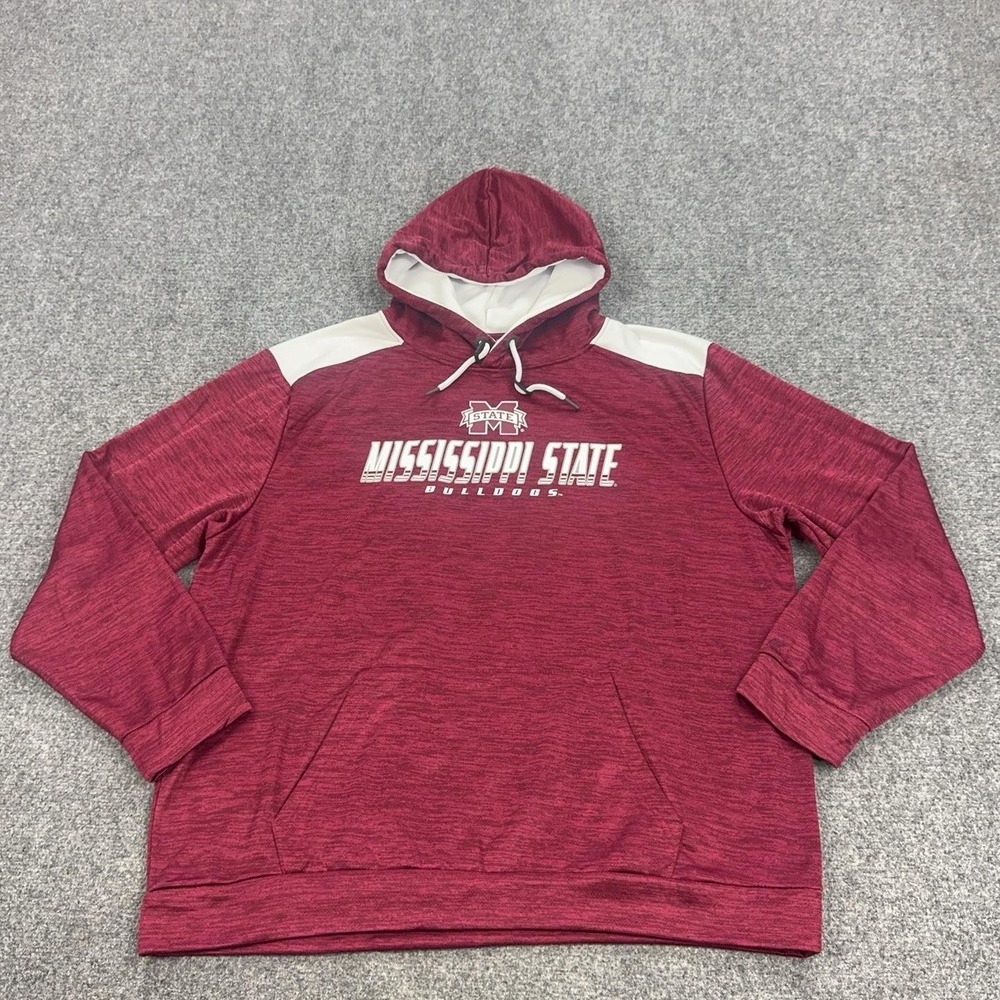 Mississippi State Bulldogs Hoodie Mens 3XL Red NCAA Football Colosseum Fleece